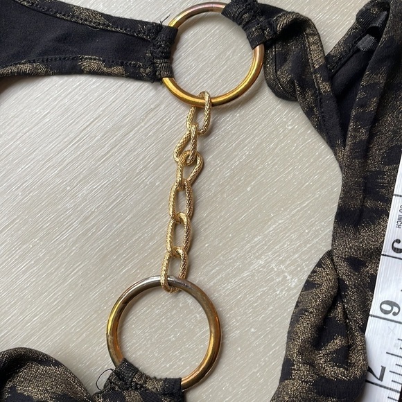 Vintage Y2K Arden B metallic leopard blouse with gold chain back detail - Picture 6 of 9